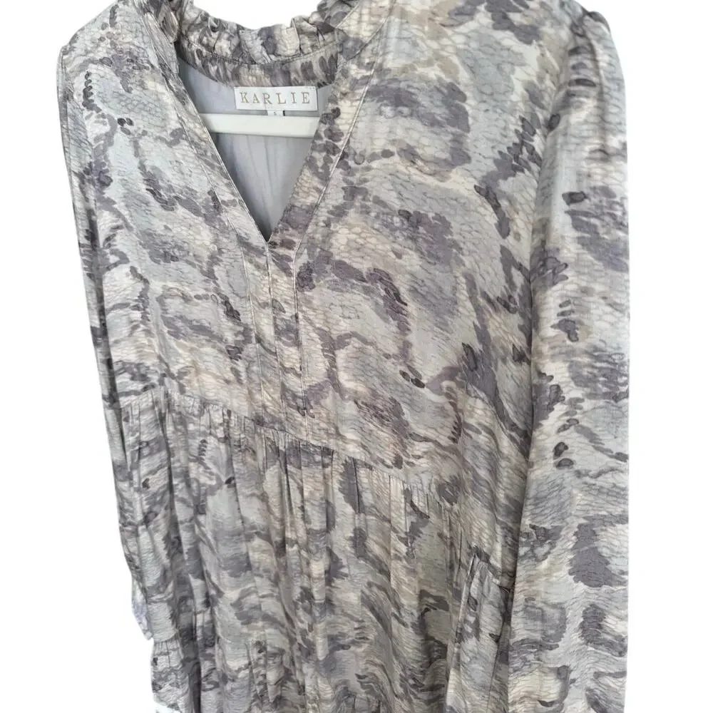 Karlie Long Sleeve Tiered Dress - Size Small - Picture 4 of 4